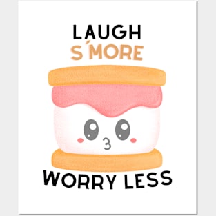 Laugh S'More Worry Less - Kiss Marshmallow Face Posters and Art